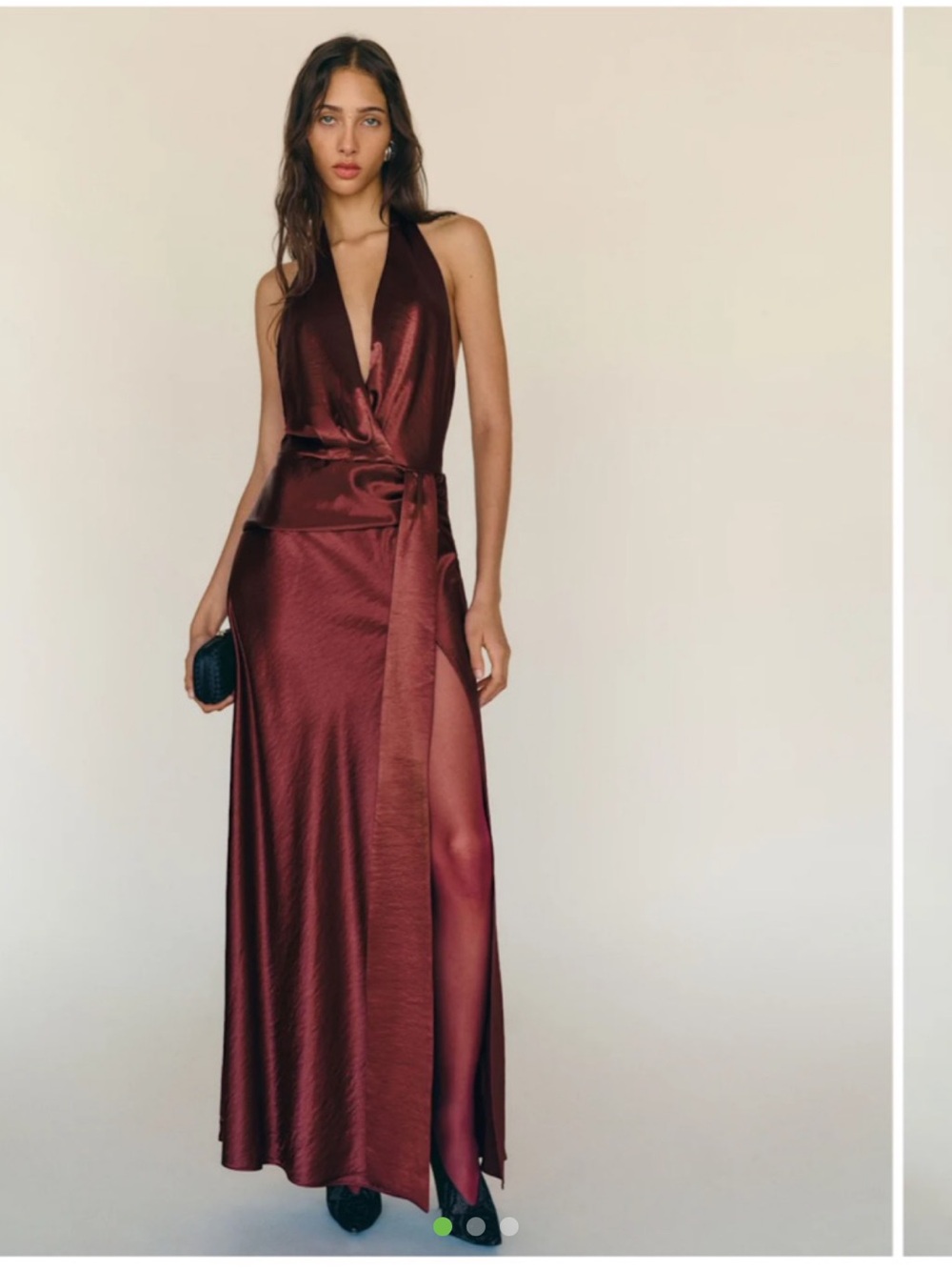Reformation burgundy satin dress